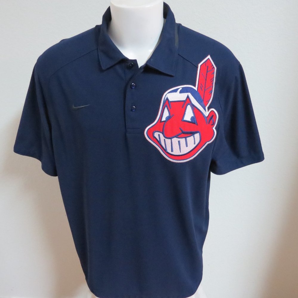 XL Indians Blue Nike Dri-Fit db Men's #56S Polo Shirt